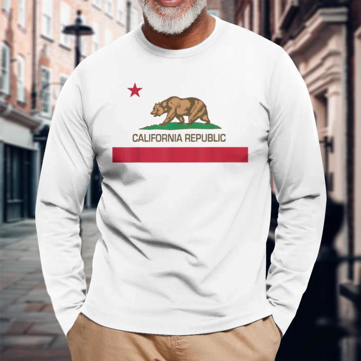 カリフォルニア州旗 長袖Tシャツ 高齢者への贈り物