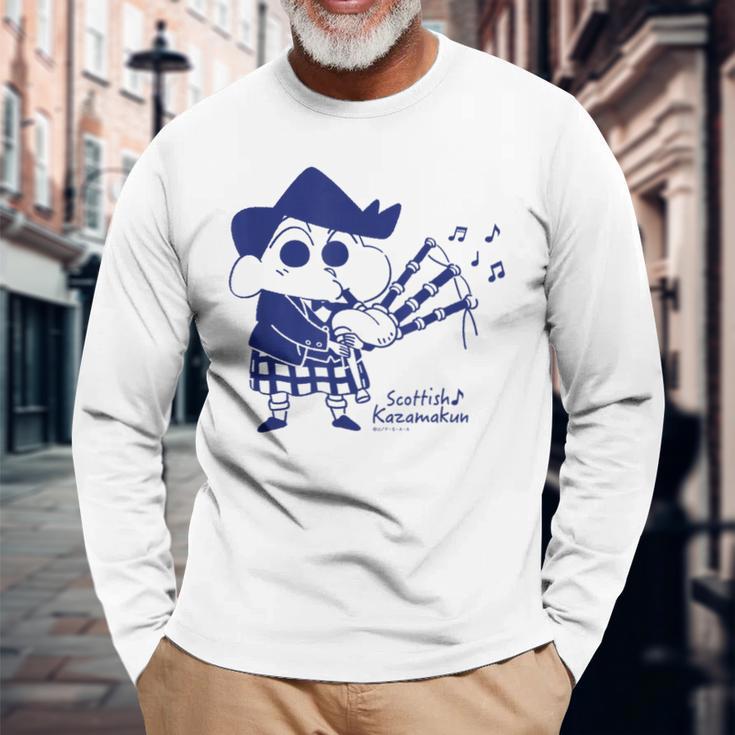 クレヨンしんちゃん スコティッシュ風間君 長袖Tシャツ 高齢者への贈り物