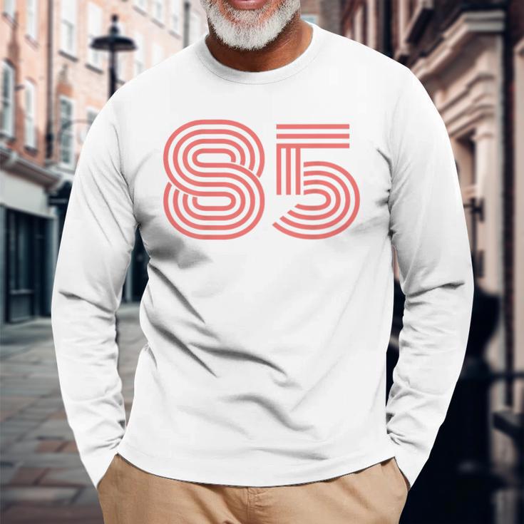 クールなレトロなレタリングジャージ、背番号85 1985 長袖Tシャツ 高齢者への贈り物