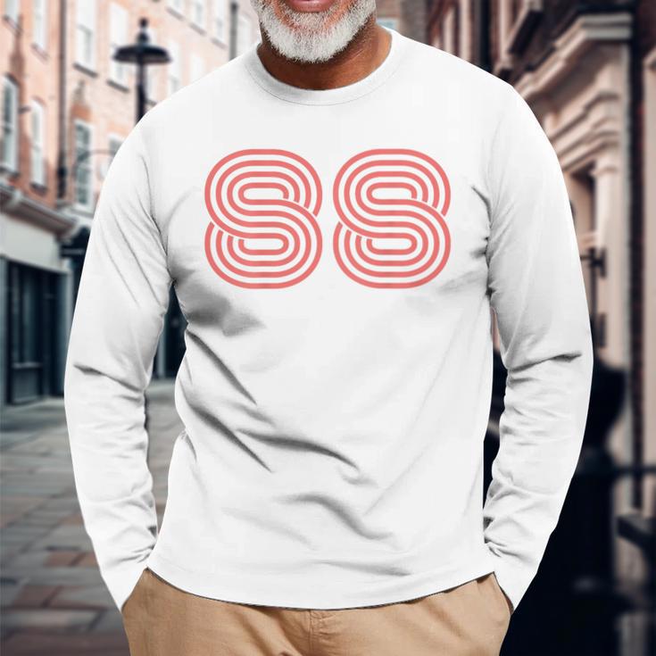 クールなレトロなレタリングジャージ、背番号88 1988 Born 長袖Tシャツ 高齢者への贈り物