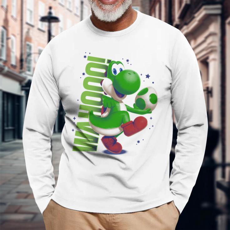 ザ・スーパーマリオギャラクシー・ムービー Action Yoshi 長袖tシャツ 長袖Tシャツ 高齢者への贈り物