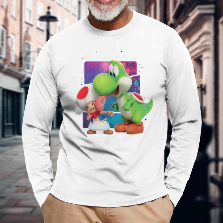 ザ・スーパーマリオギャラクシー・ムービー Toad And Yoshi Galaxy Fun 長袖Tシャツ 高齢者への贈り物