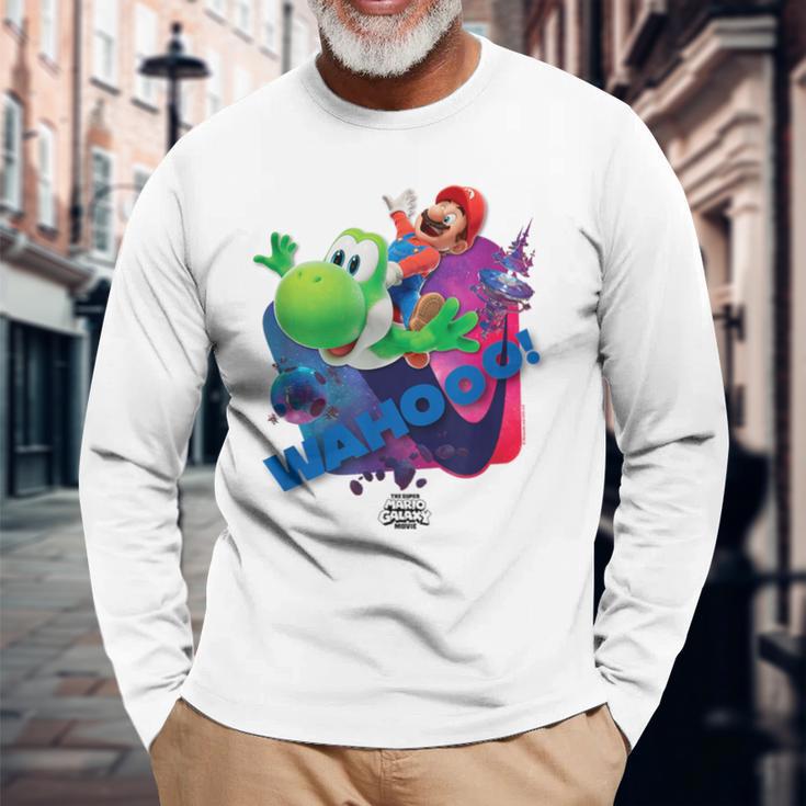 ザ・スーパーマリオギャラクシー・ムービー Wahootar Ride 長袖Tシャツ 高齢者への贈り物