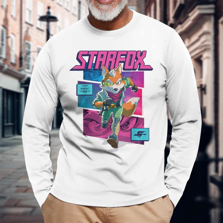 ザ・スーパーマリオギャラクシー・ムービーtarfox Fox Mccloud Action 長袖Tシャツ 高齢者への贈り物