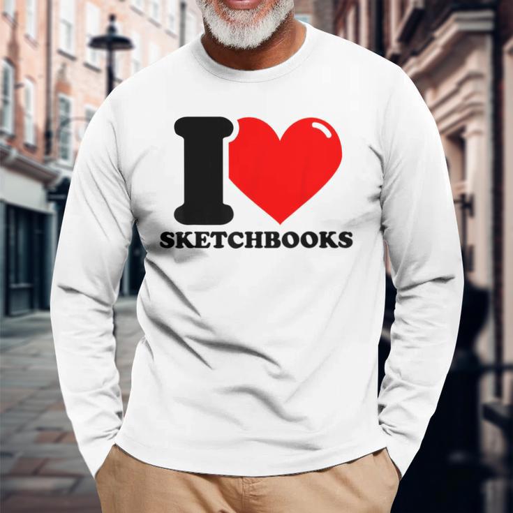 スケッチブックが大好き 長袖Tシャツ 高齢者への贈り物