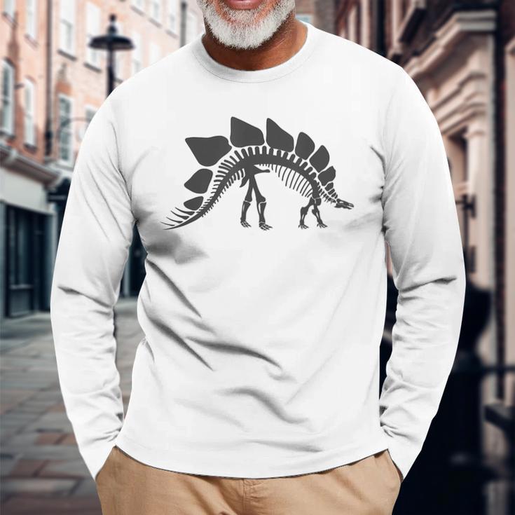 ステゴサウルス スケルトン ステゴサウルス 恐竜 長袖Tシャツ 高齢者への贈り物