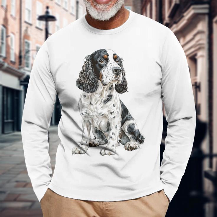 スプリンガー スパニエル 犬 モチーフ ペット 作品 スプリンガー スパニエル 長袖Tシャツ 高齢者への贈り物