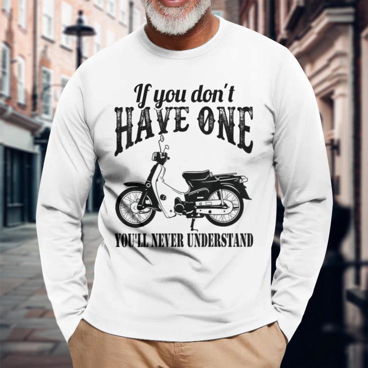 スーパーカブ お持ちでなければ理解できません。 長袖Tシャツ 高齢者への贈り物