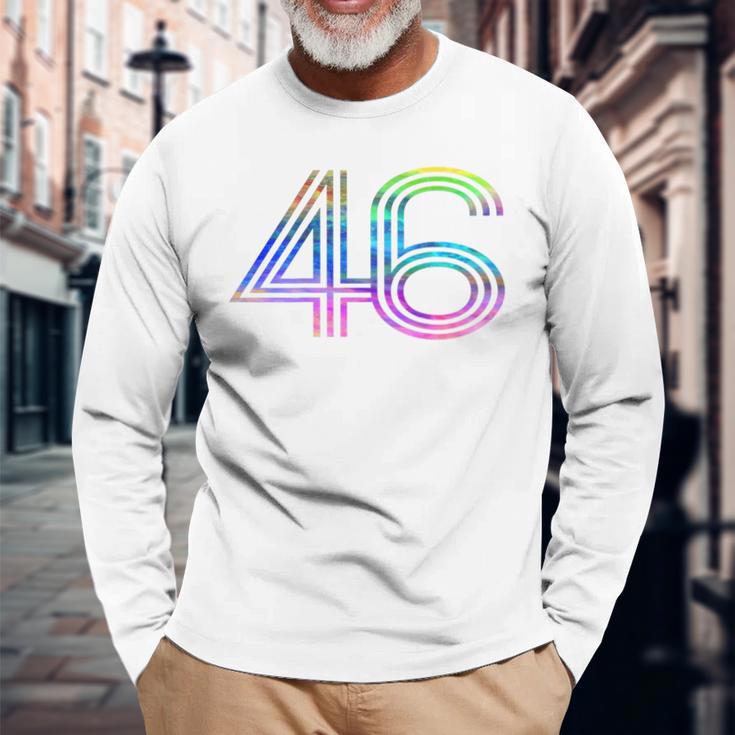 タイダイシャツ ナンバー46 レトロユニフォーム バックプリントジャージ 長袖Tシャツ 高齢者への贈り物