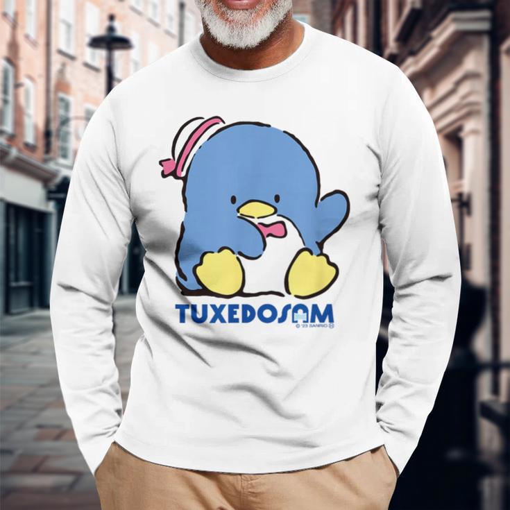 タキシードサム おすわり ダークカラー 長袖Tシャツ 高齢者への贈り物
