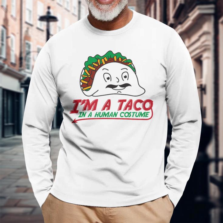 タコス イン ヒューマン コスチューム メキシカン テクスメックス ファヒータ ブリトー 長袖Tシャツ 高齢者への贈り物