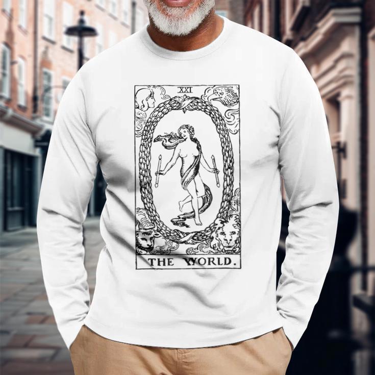 タロットカード ザ・ワールド タロット 長袖Tシャツ 高齢者への贈り物