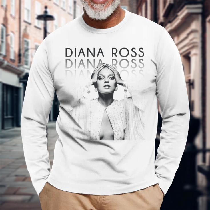 ダイアナ・ロス-エレガンス 長袖Tシャツ 高齢者への贈り物