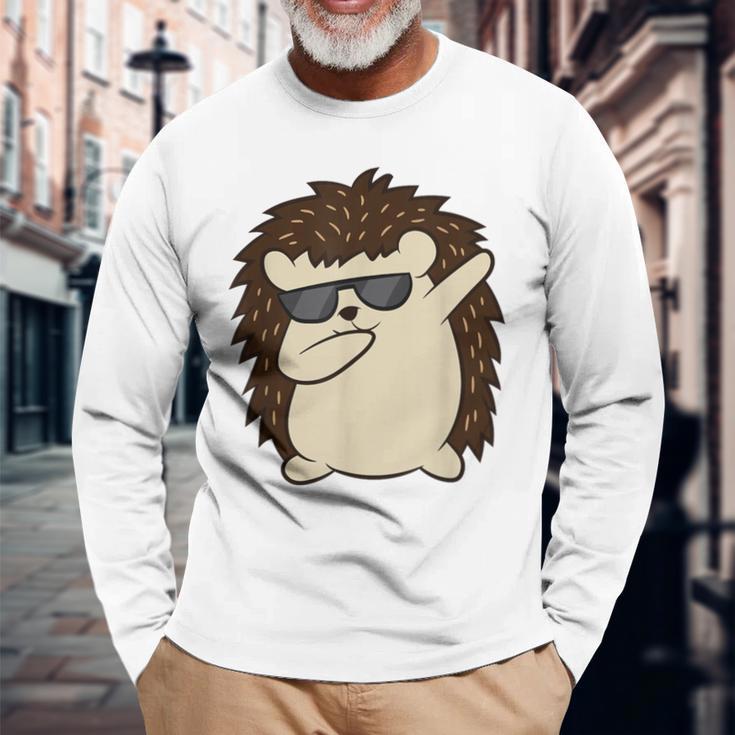 ダビングハリネズミ おもしろハリネズミ 長袖Tシャツ 高齢者への贈り物