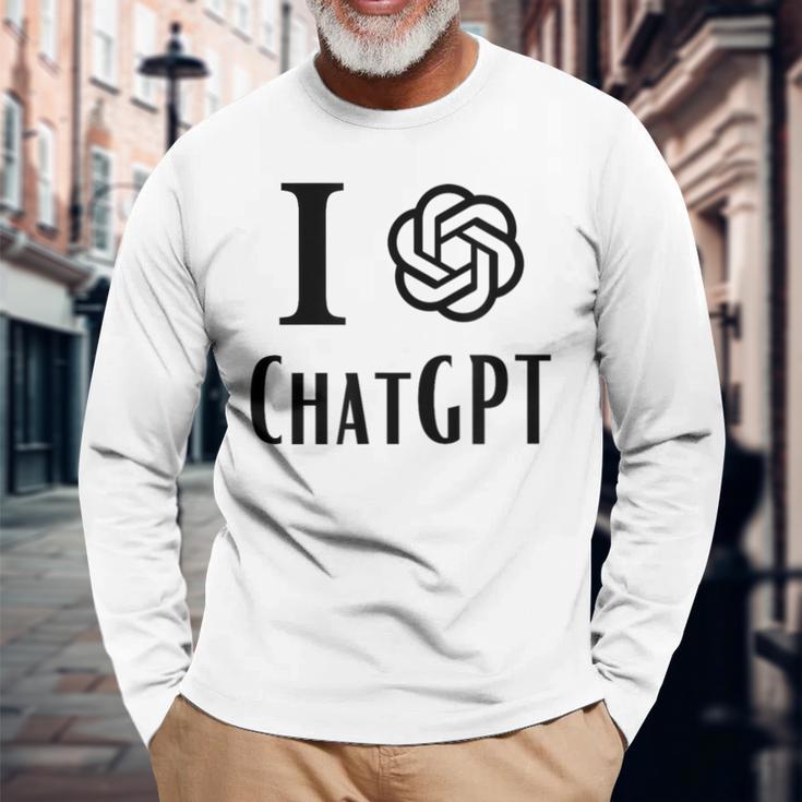 チャット Gpt が大好きです 長袖Tシャツ 高齢者への贈り物