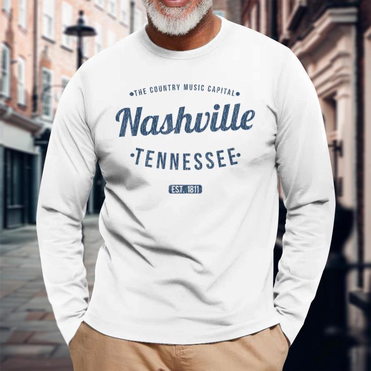 テネシー州ナッシュビル ヴィンテージ 旅行 お土産 ナッシュビル 長袖Tシャツ 高齢者への贈り物
