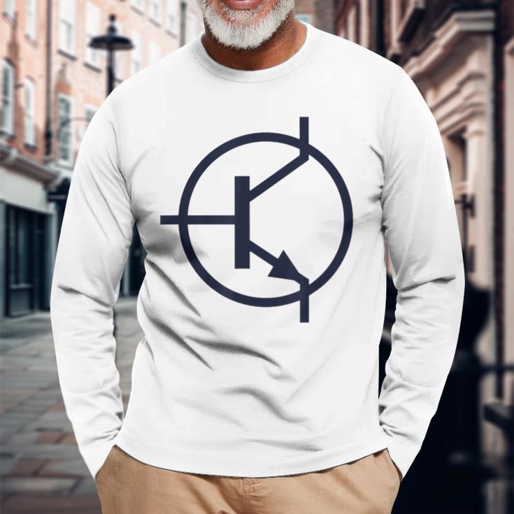 トランジスタ電子回路図記号 長袖Tシャツ 高齢者への贈り物
