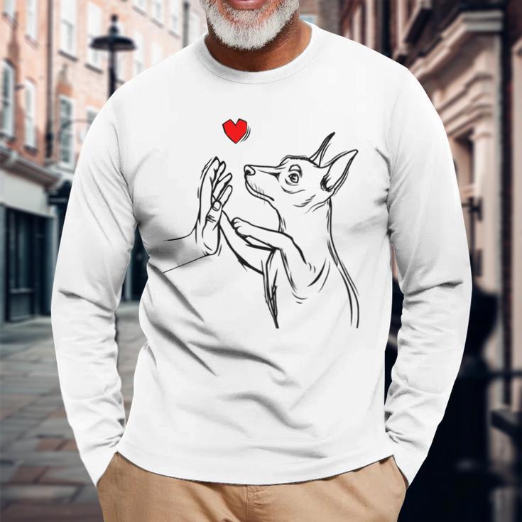 ドワーフピンシャーラブミニチュアピンシャー 長袖Tシャツ 高齢者への贈り物
