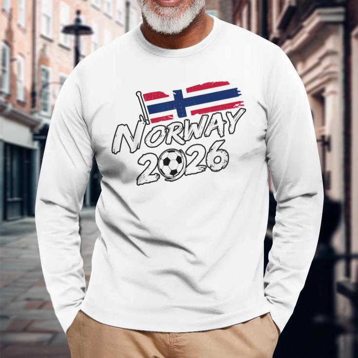 ノルウェー サッカー フットボール 試合 プレーヤー ファン ノルウェー国旗 長袖Tシャツ 高齢者への贈り物