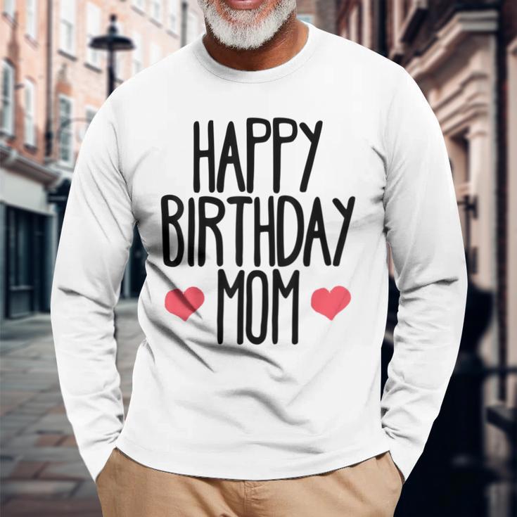 ハッピーバースデーママ誕生日ママ 長袖Tシャツ 高齢者への贈り物