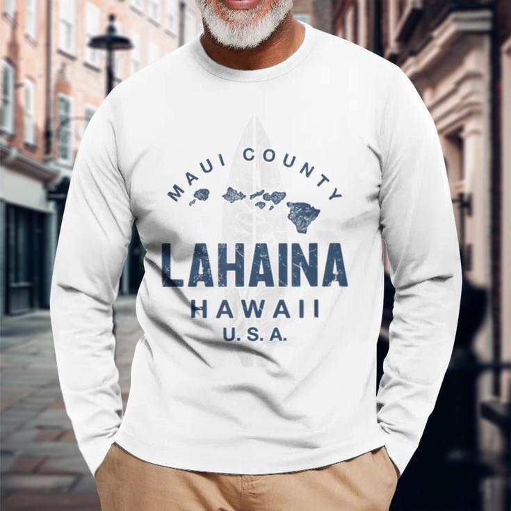 ハワイ ラハイナ マウイ ヴィンテージ ハワイ諸島 サーフ 長袖Tシャツ 高齢者への贈り物