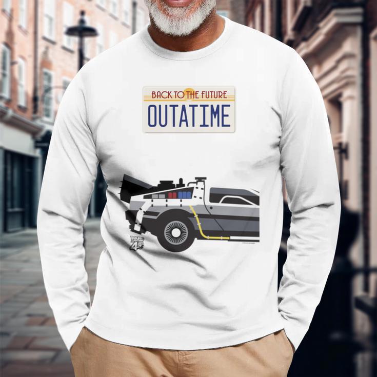 バック・トゥ・ザ・フューチャー Outatime ナンバープレート 長袖tシャツ 長袖Tシャツ 高齢者への贈り物