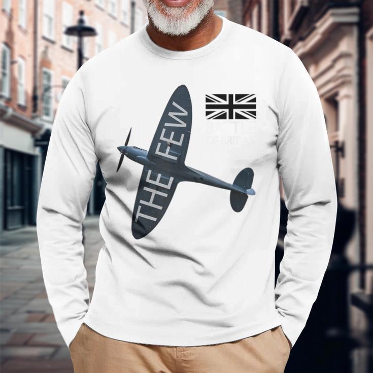 バトルオブブリテン イギリス空軍航空機 スピットファイア The Few War 飛行機 長袖Tシャツ 高齢者への贈り物