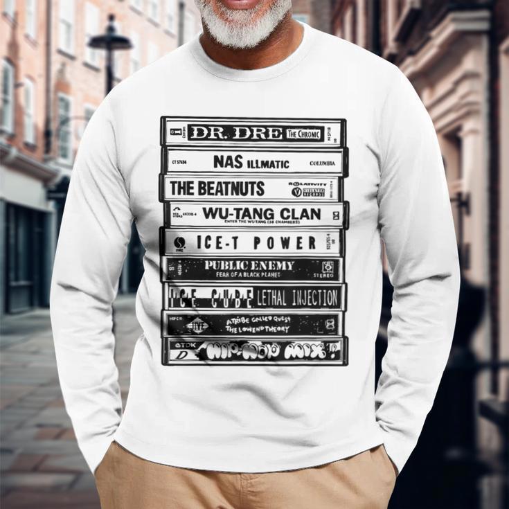 ヒップホップアーティストカセットtシャツ オールドスクールラップtシャツ 長袖Tシャツ 高齢者への贈り物