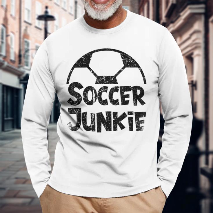 ビンテージ サッカー ジャンキー 長袖Tシャツ 高齢者への贈り物