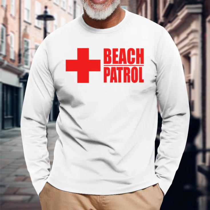 ビーチパトロール ライフガード サーフ レスキュー 長袖tシャツ 長袖Tシャツ 高齢者への贈り物