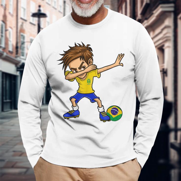 ブラジル国旗 Braziloccer Flag ブラジル代表サッカー 長袖Tシャツ 高齢者への贈り物