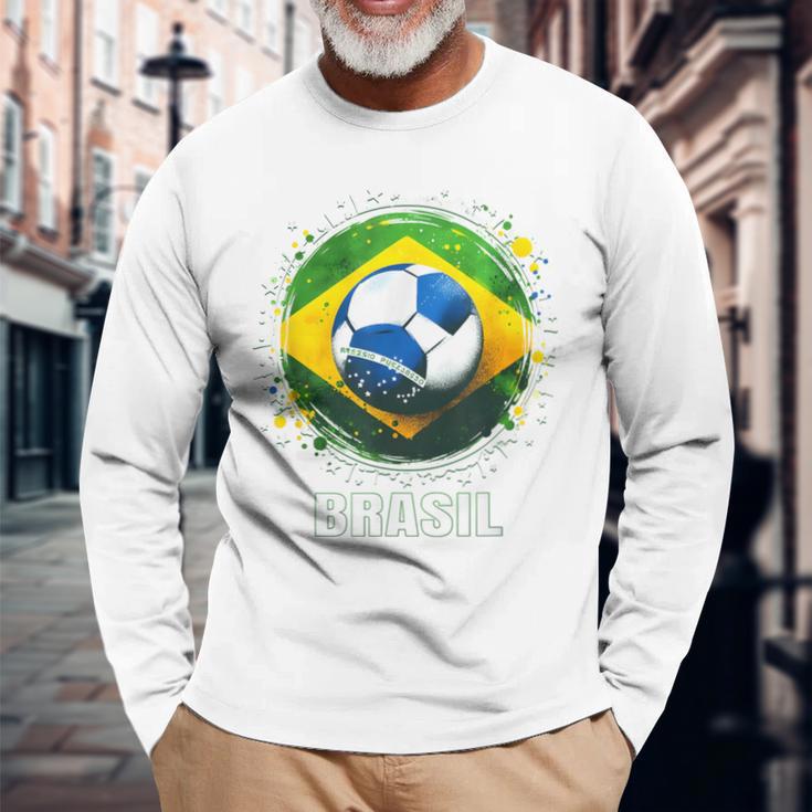 ブラジル選手 スポーツ ヴィンテージ 男性 ブラジル ブラジル 長袖Tシャツ 高齢者への贈り物