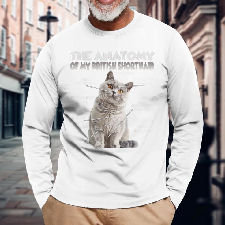ブリティッシュショートヘアの猫t 長袖Tシャツ 高齢者への贈り物