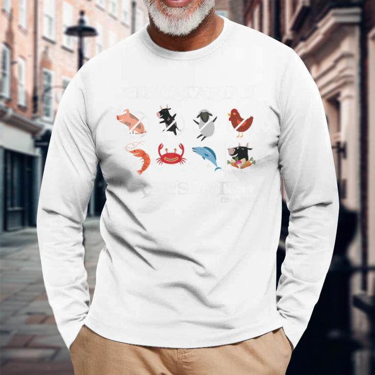 ペスカタリアン旅行 長袖Tシャツ 高齢者への贈り物