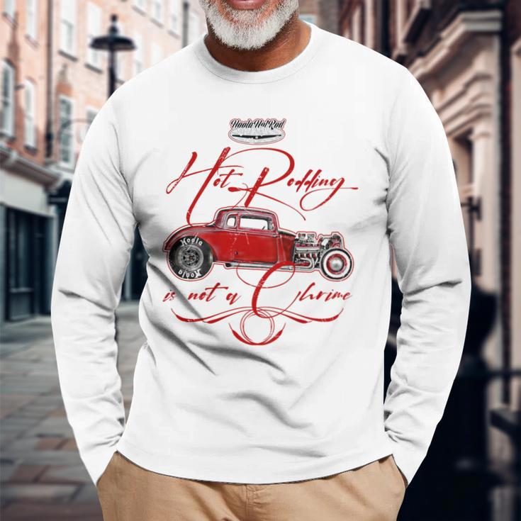 ホットロッド ホットロッド ハイボーイ T-バケツ ロッカリー 1930年代 ピンストライプ 長袖Tシャツ 高齢者への贈り物