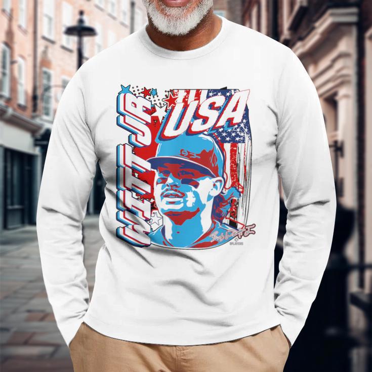 ボビー・ウィット・ジュニアインターナショナル・ベースボールアメリカ Mlbpa 長袖Tシャツ 高齢者への贈り物