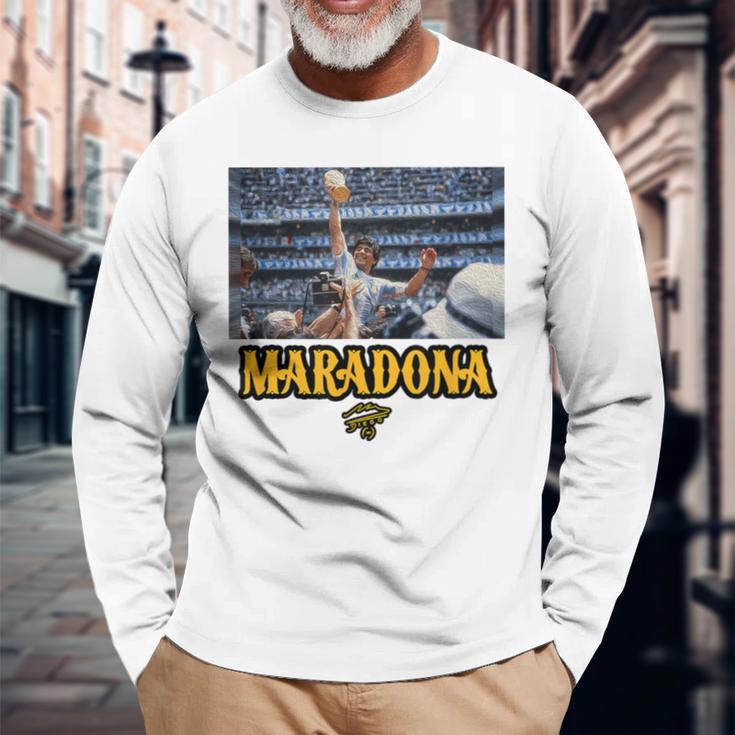 マラドーナ世界チャンピオン 長袖Tシャツ 高齢者への贈り物