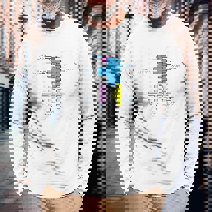 ミニ四駆 ギアイラストプリント 長袖Tシャツ 高齢者への贈り物