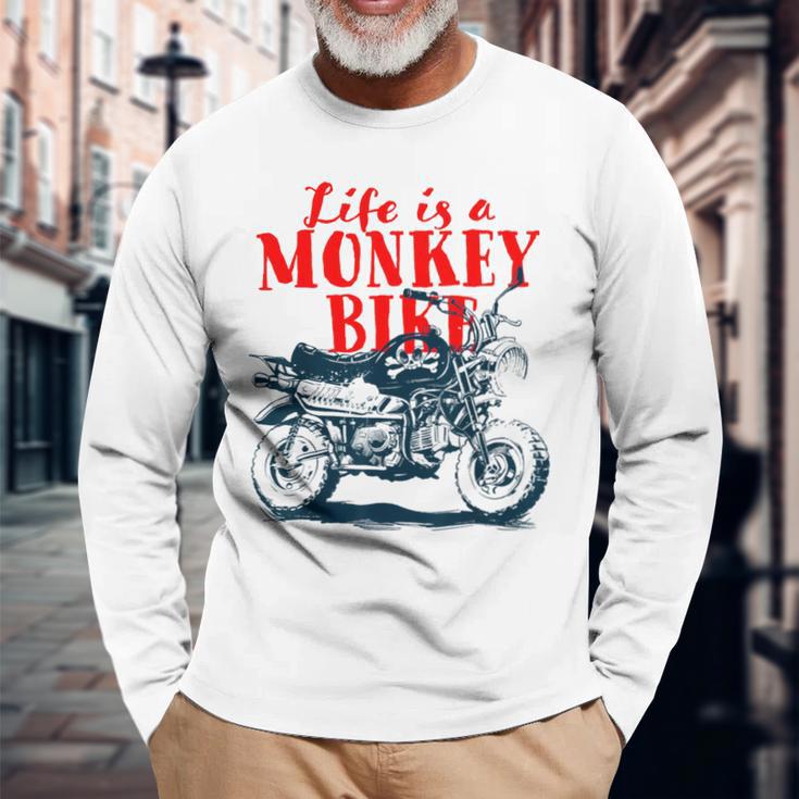 モンキーバイクバイク 長袖Tシャツ 高齢者への贈り物