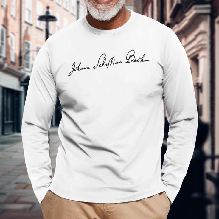 ヨハン・セバスティアン・バッハのサイン。 長袖Tシャツ 高齢者への贈り物
