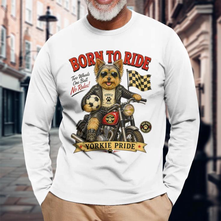ヨーキー ライド バイク 遊び フットボール サッカー Digor 長袖Tシャツ 高齢者への贈り物
