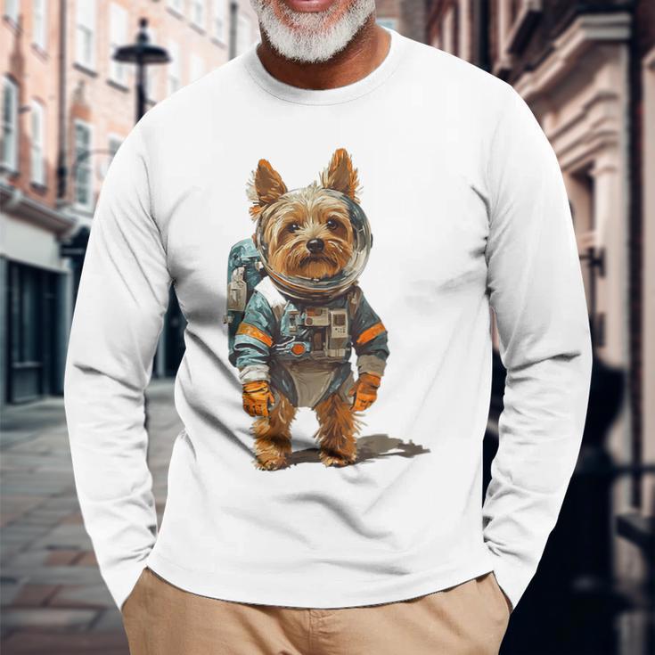ヨークシャーテリア 犬 グラフィック ペット ヨークシャーテリア 長袖Tシャツ 高齢者への贈り物