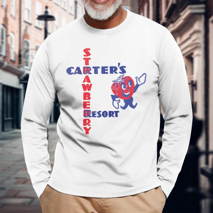 レトロ ホテル カーターズ ストロベリー リゾート カリフォルニア 長袖Tシャツ 高齢者への贈り物