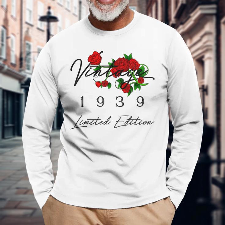 ヴィンテージ 87歳の誕生日 デコレーション ヴィンテージ 1939 87歳 長袖Tシャツ 高齢者への贈り物