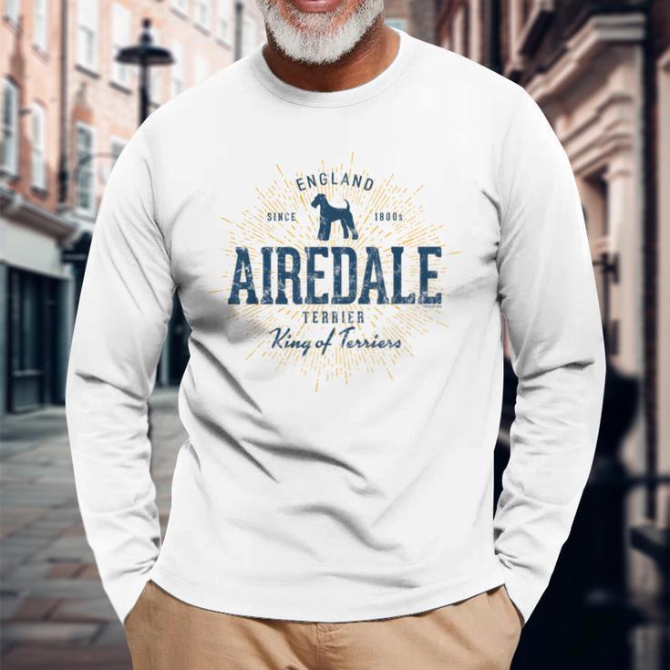 ヴィンテージ エアデール・テリア レトロ 長袖Tシャツ 高齢者への贈り物