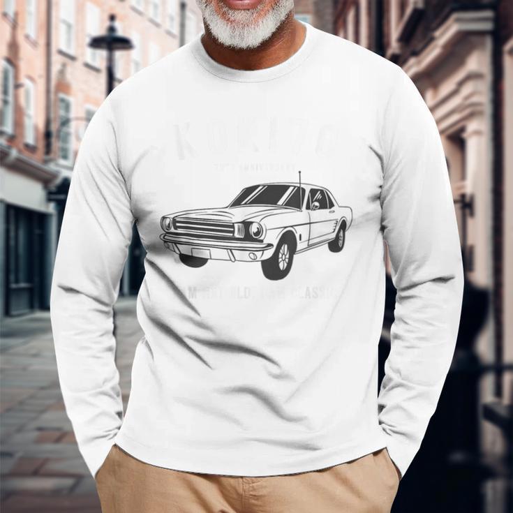 古希祝い 車好き 父 男性 おしゃれ クラシックカー 70歳 I'm Not Old I'm Classic 長袖Tシャツ 高齢者への贈り物