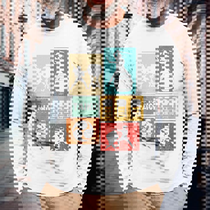 太鼓 みつどもえ ヴィンテージ 太鼓ドラマー 長袖Tシャツ 高齢者への贈り物