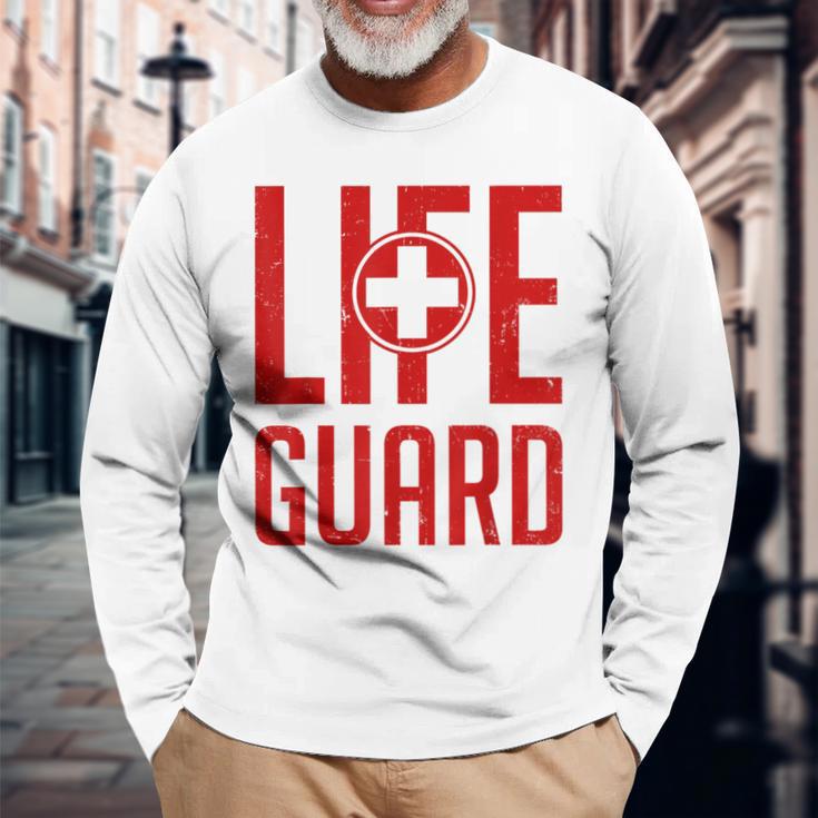 救命救急救命士のライフセーバー Lifeguard 長袖Tシャツ 高齢者への贈り物