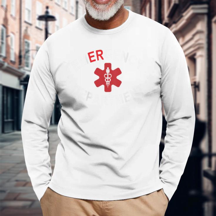 救急科 救急室 看護師 Er 看護師 背中 長袖Tシャツ 高齢者への贈り物