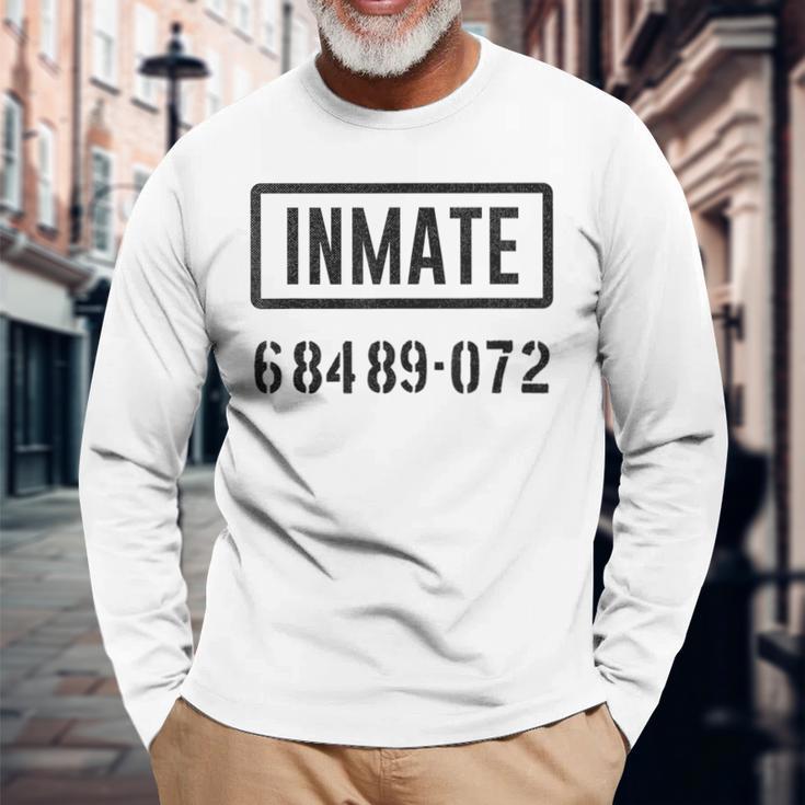 楽しい囚人または刑務所の囚人番号 ハロウィンコスチューム 長袖Tシャツ 高齢者への贈り物